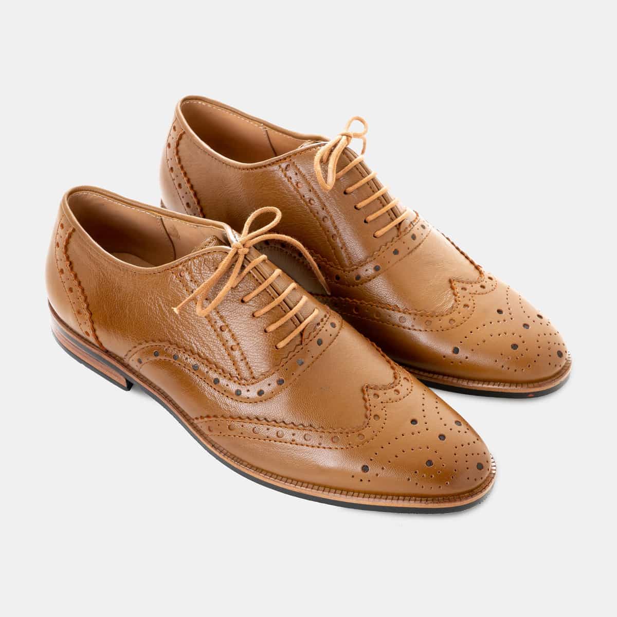 Oxford with Brogue Wingtip in Tan