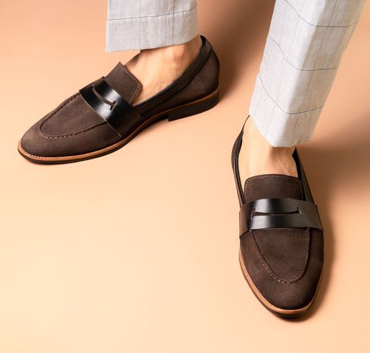 Cocoa Suede Strap Loafer Image