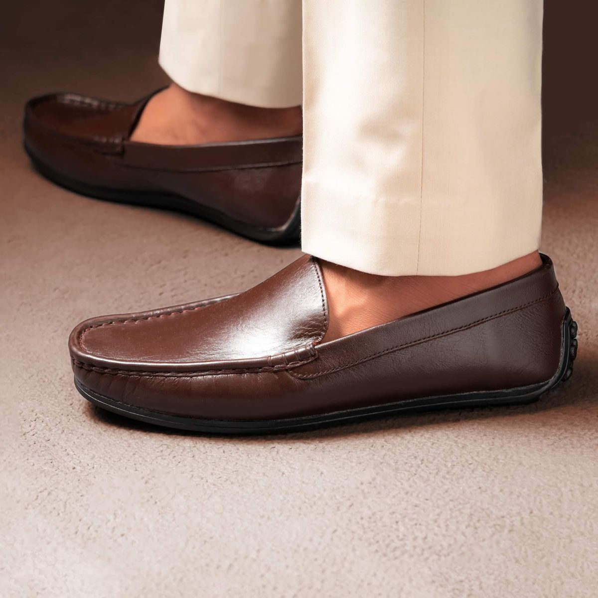 Leatory Cocoa Glossy Flat Loafer LGL1 Image