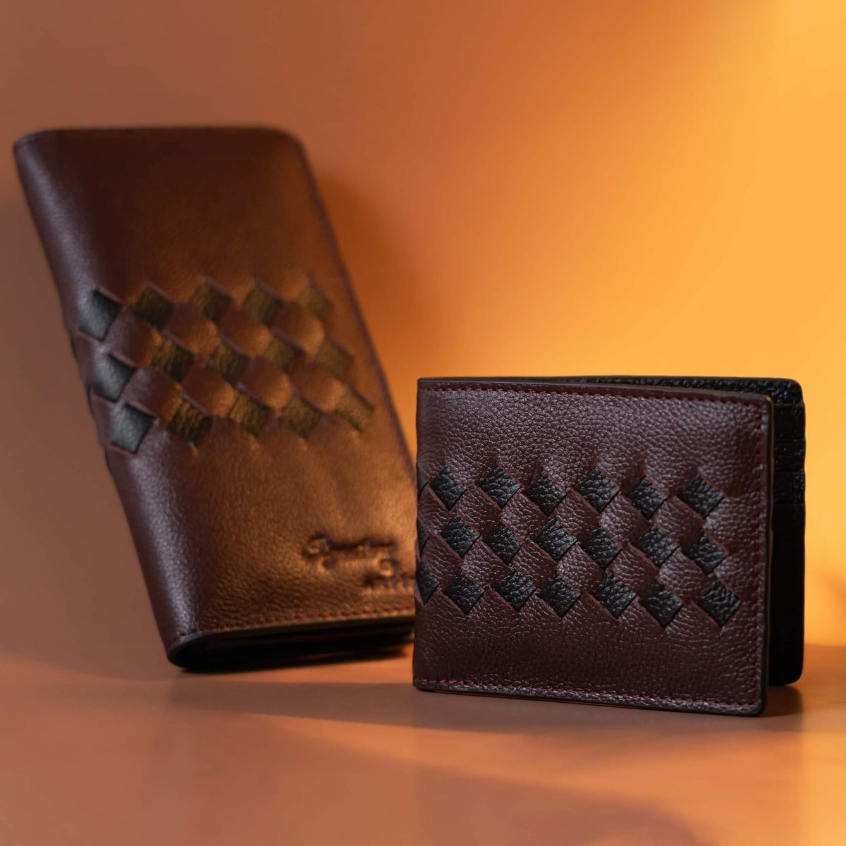Black & Cocoa Braided Bifold Wallet  Image