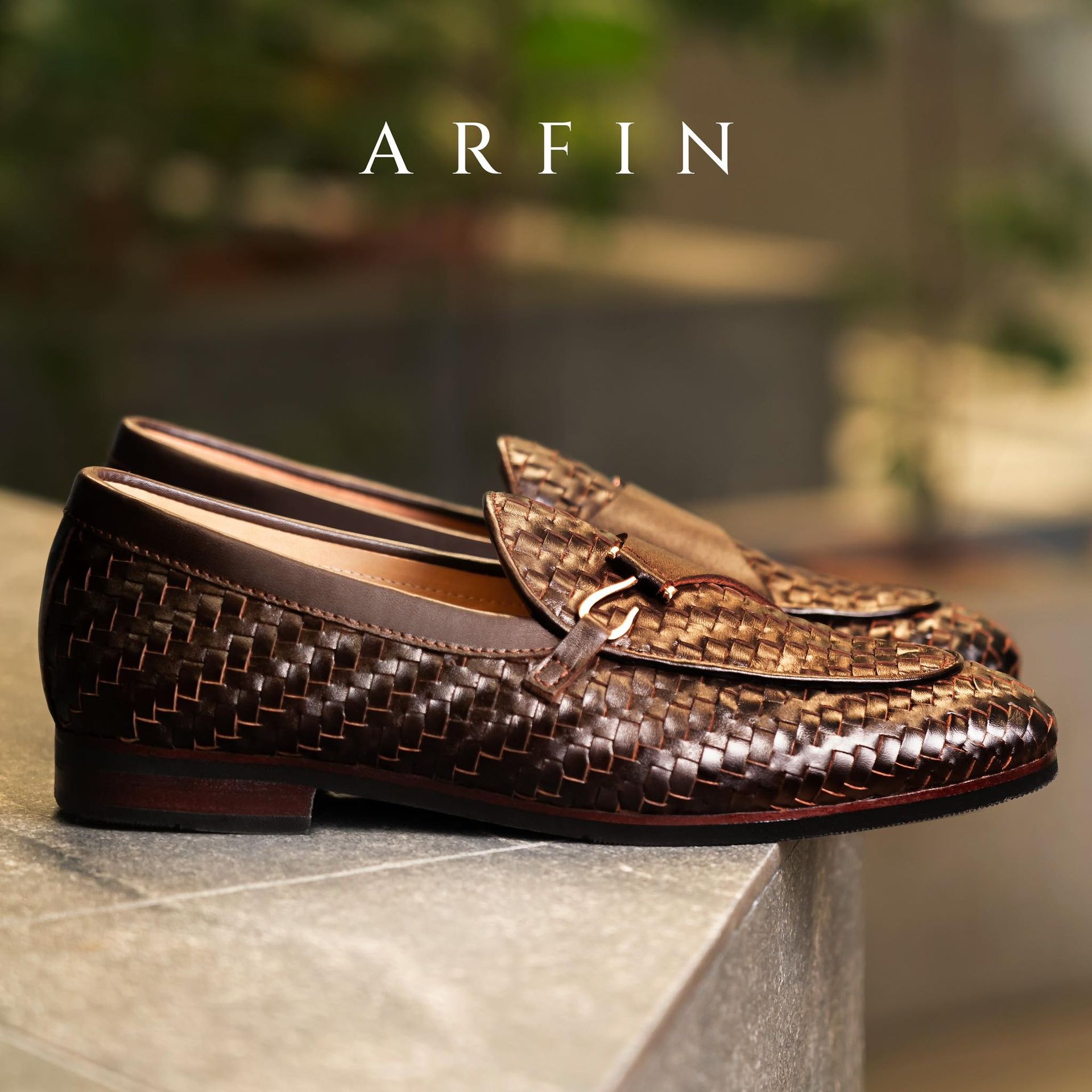 Single Hook-Strap Braided Brown Loafer Image