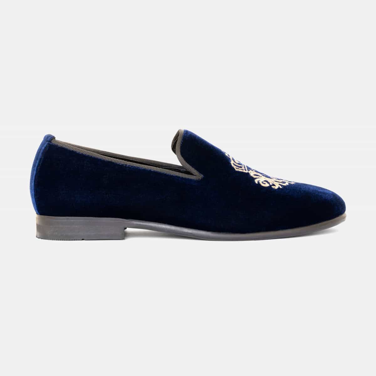 Imperial Crown Blue Velvet Slip-On