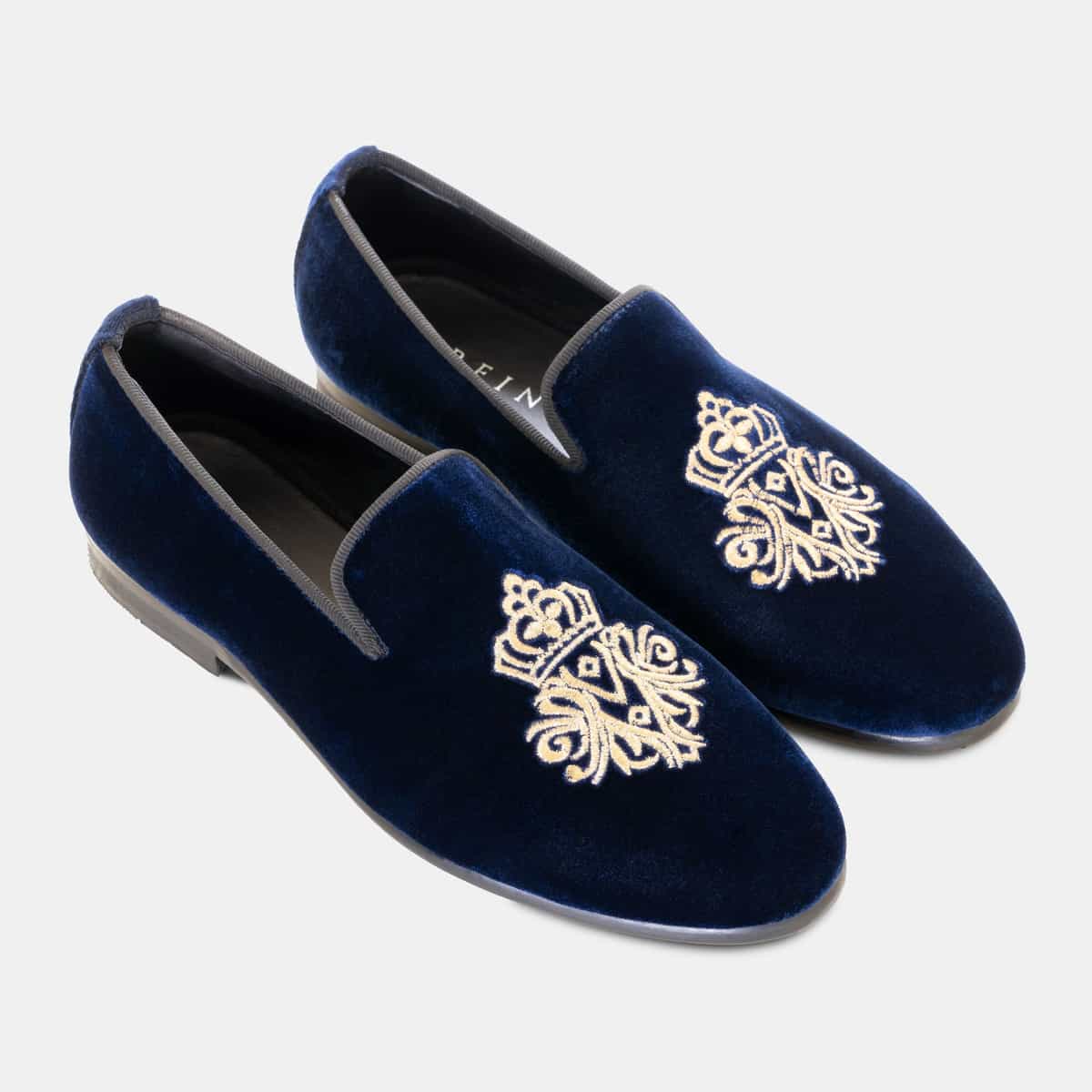 Imperial Crown Blue Velvet Slip-On