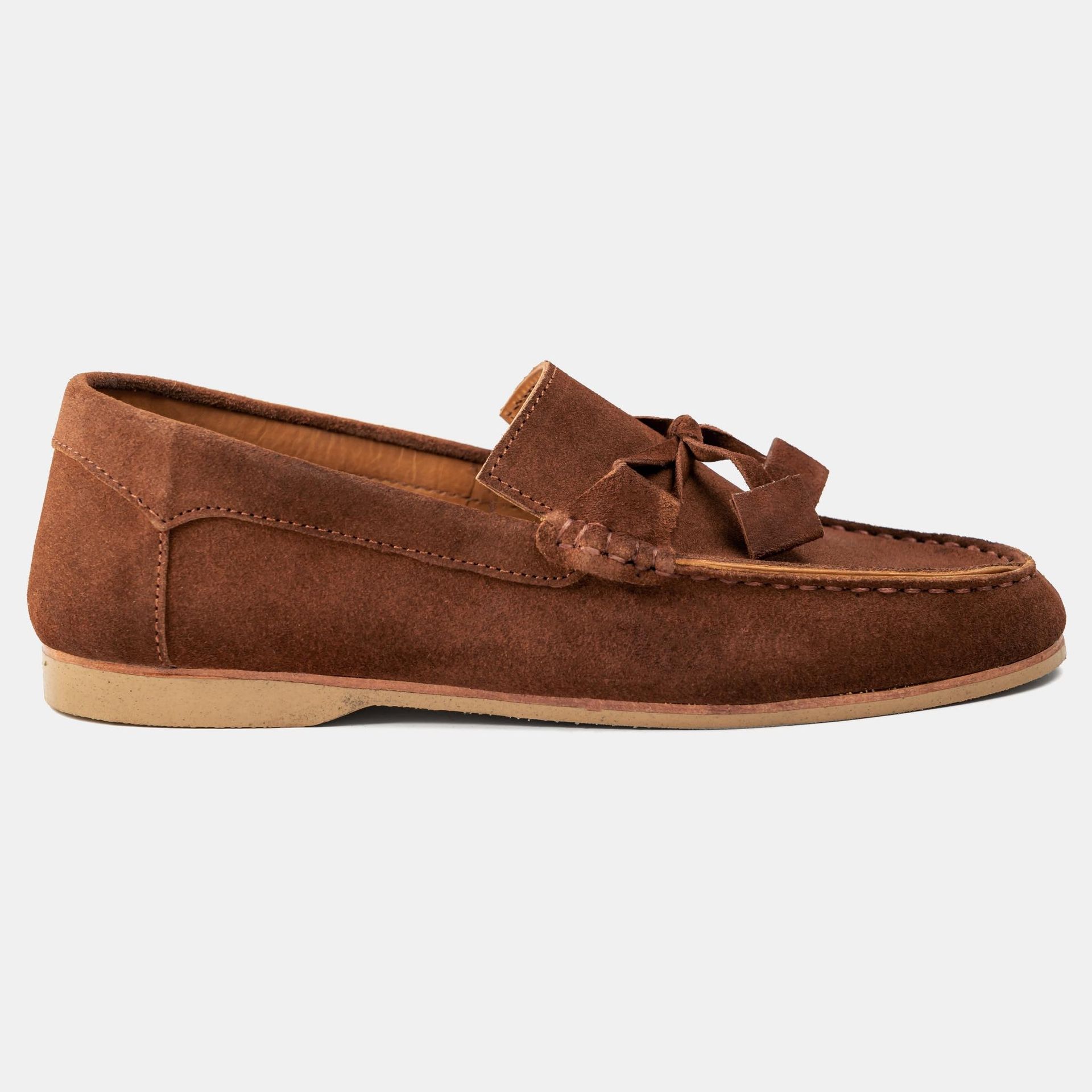 Brown Suede Knot Loafer