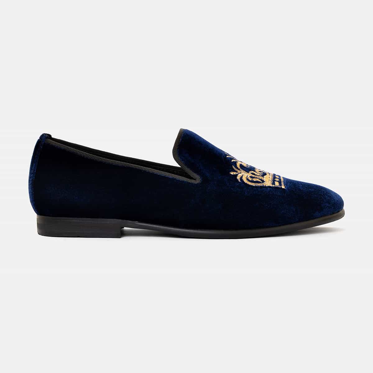 Golden Crown Velvet Slip-On