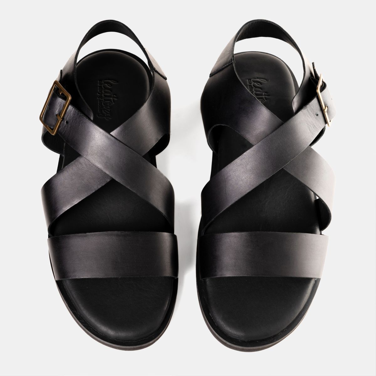 Black Cross Belt Black Sandal LGS5 Image