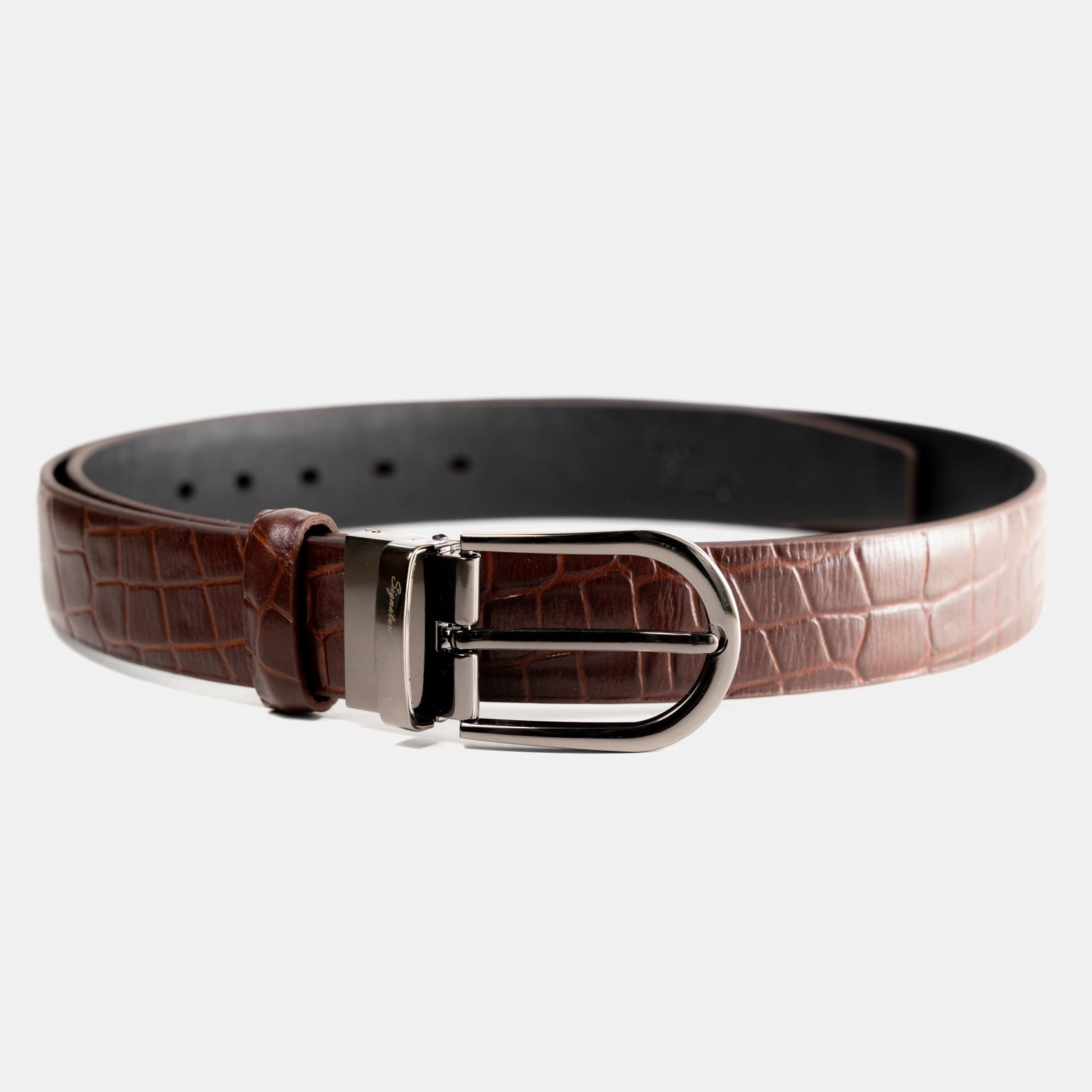 Brown Square Texture Round Buckle Image