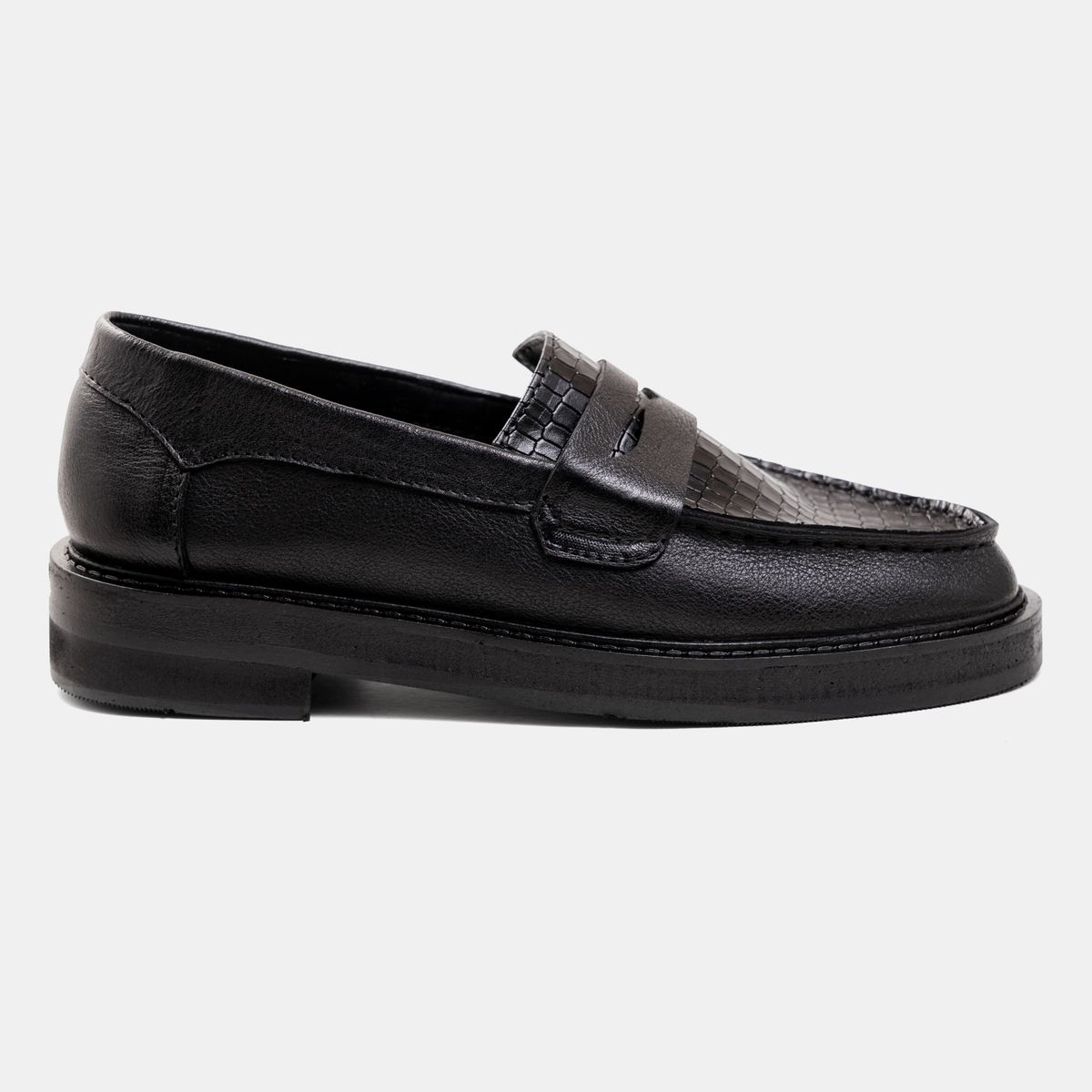 Elevated Croco Black Penny Loafer