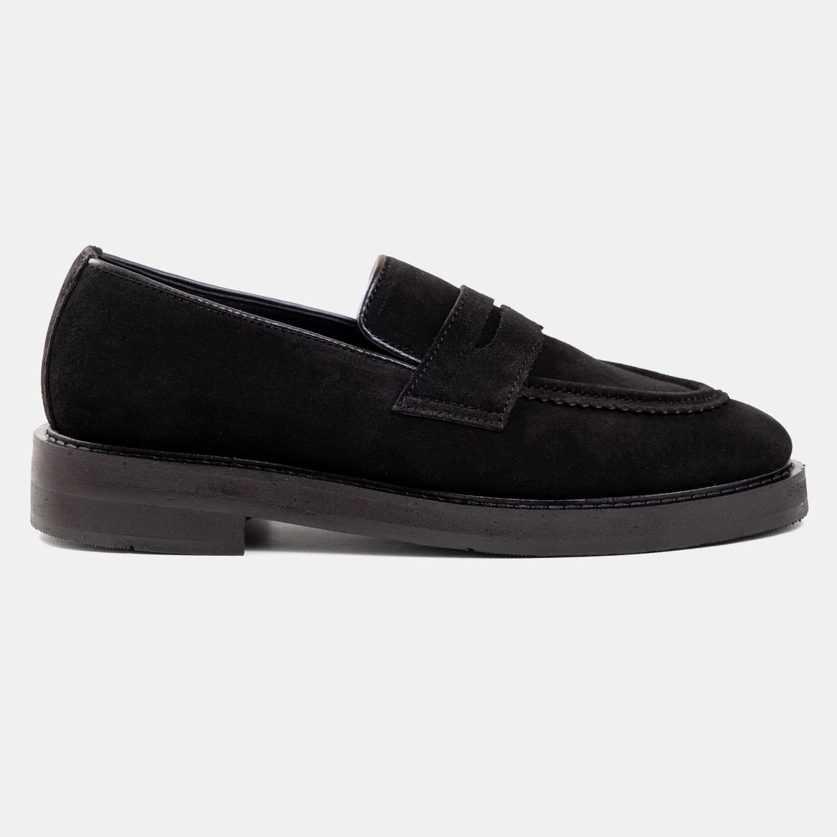 Suede High-Sole Penny Loafer