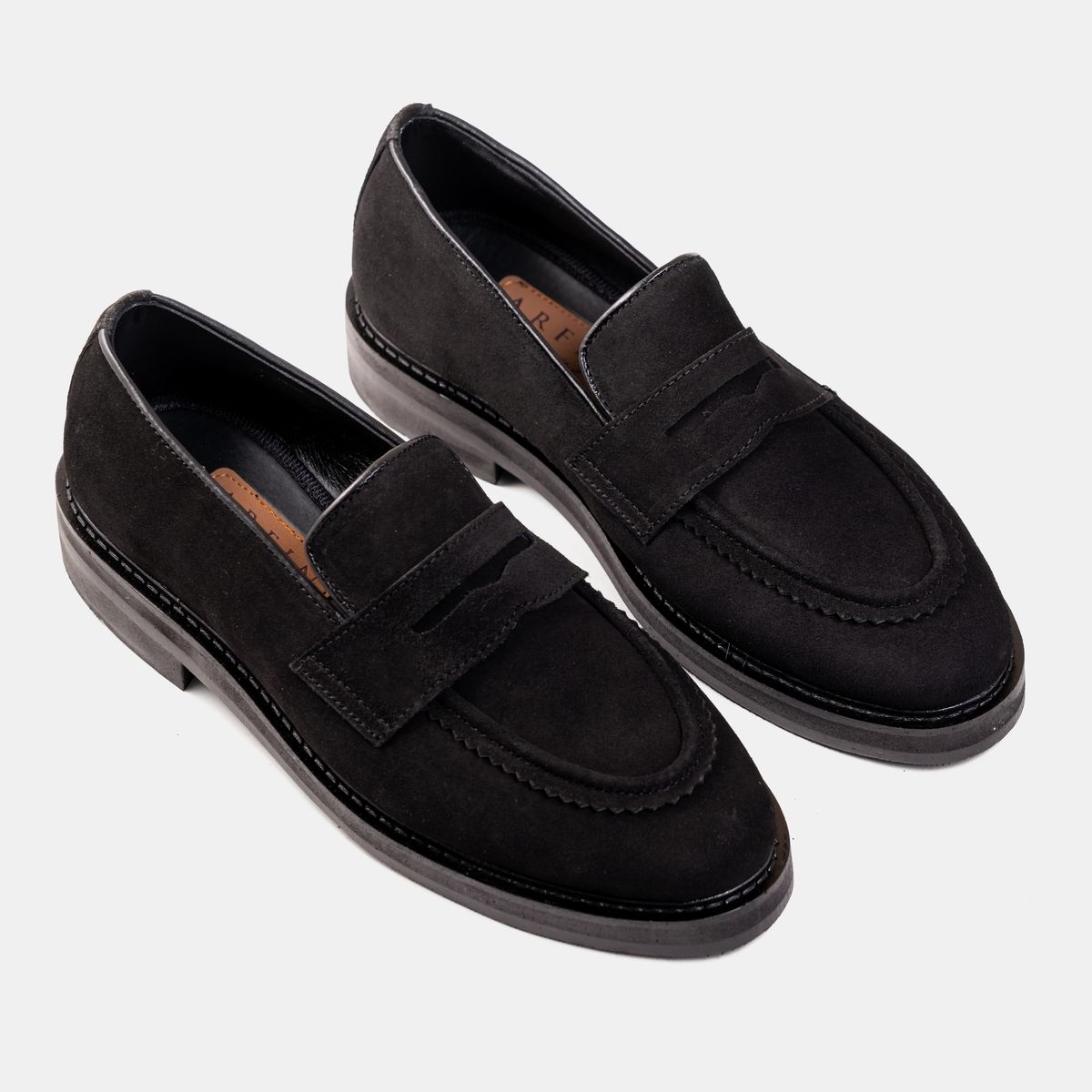 Suede High-Sole Penny Loafer