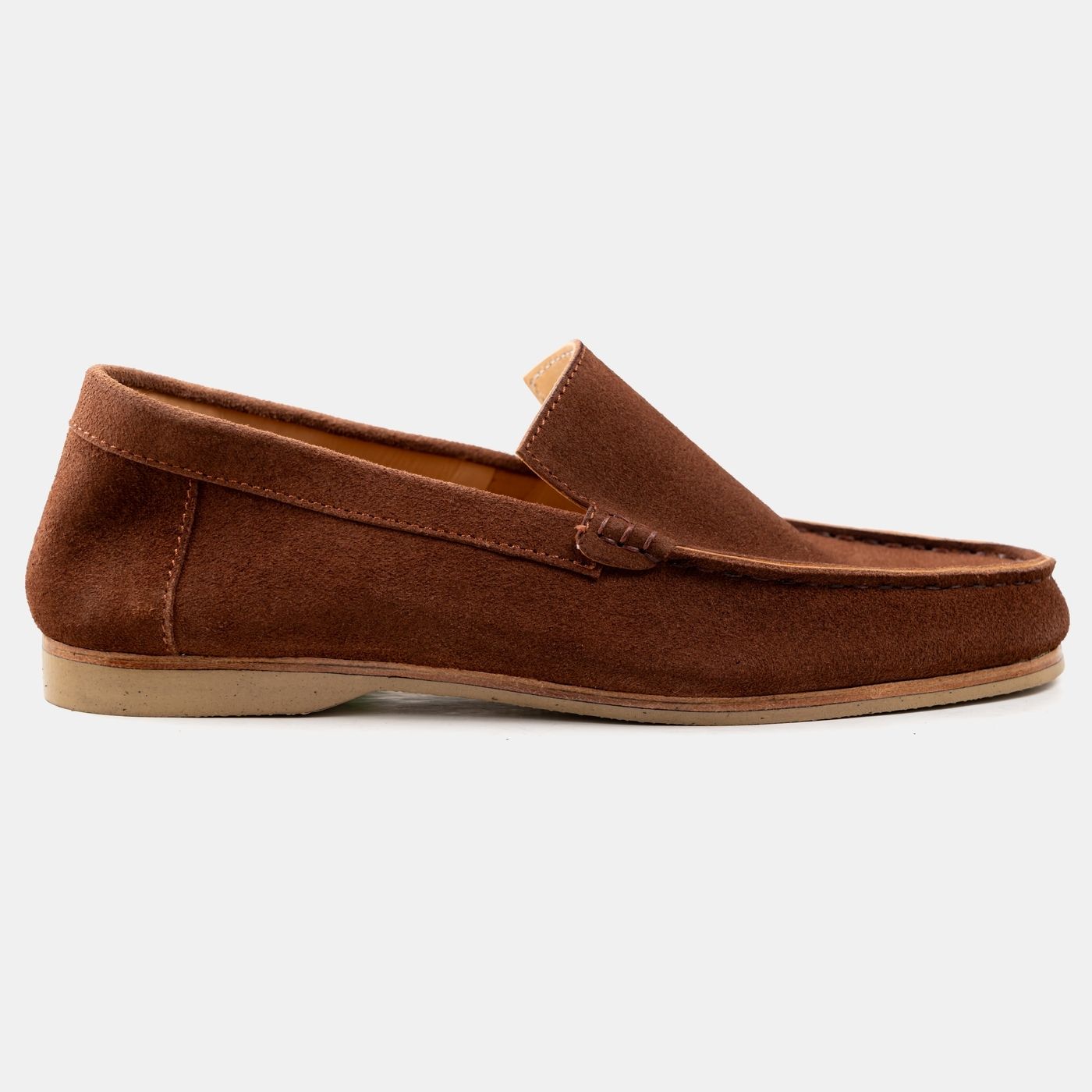 Suede Moc Toe Loafers in Cocoa