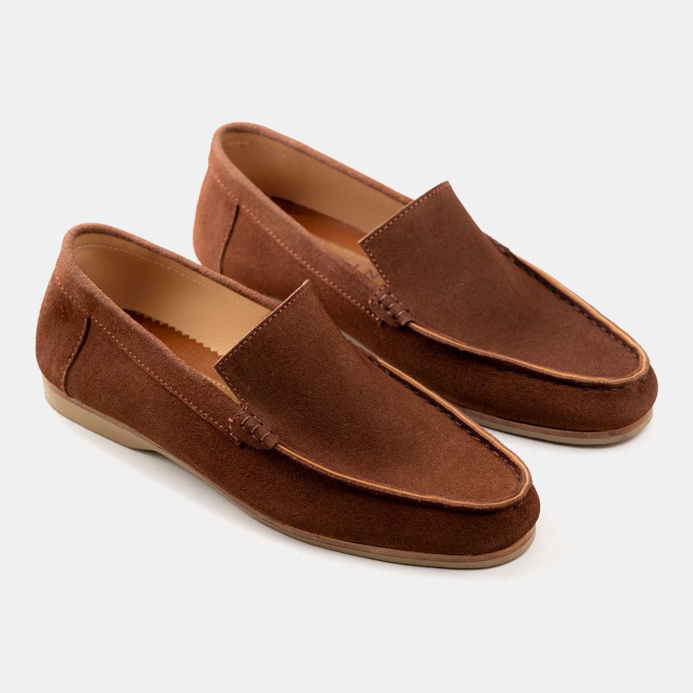 Suede Moc Toe Loafers in Cocoa