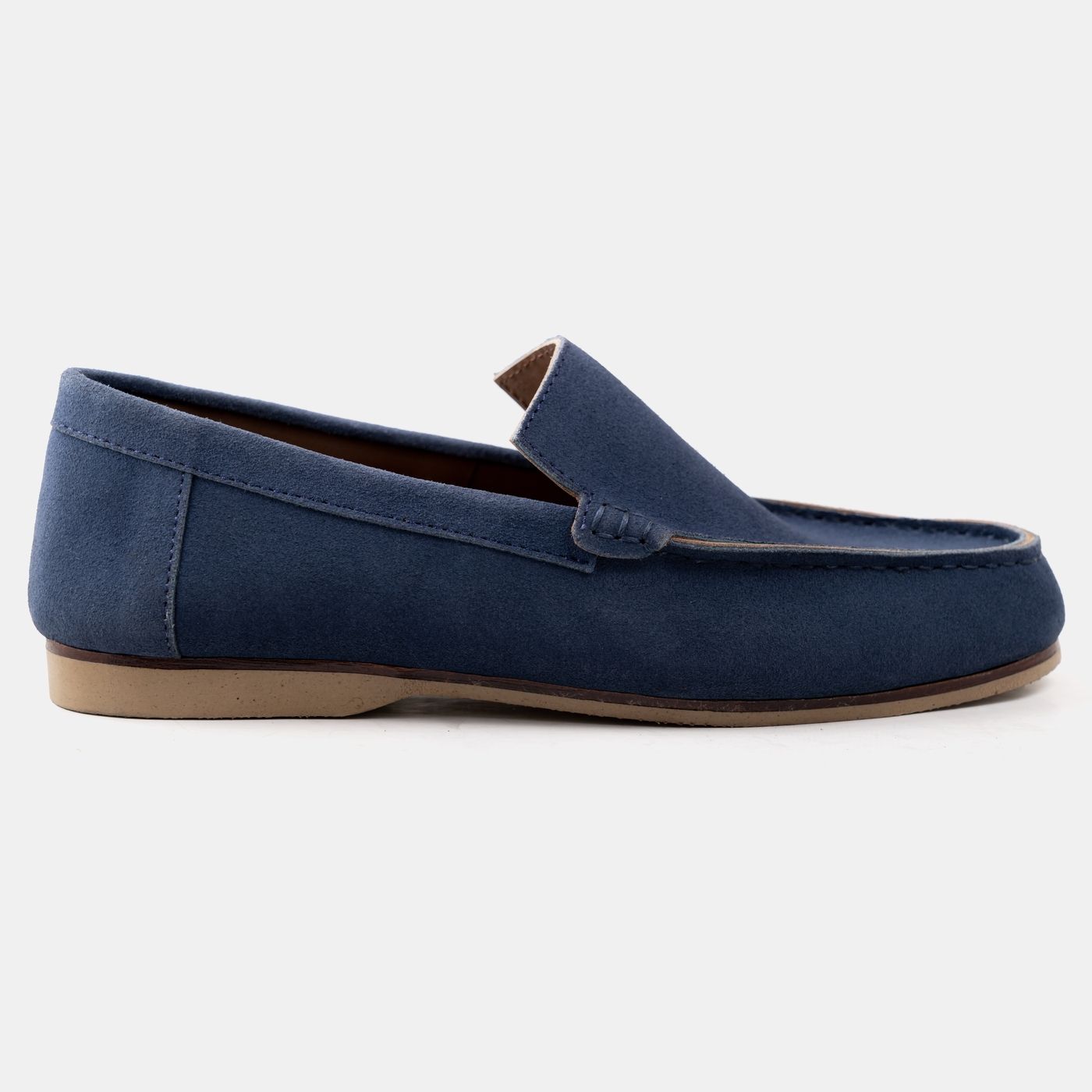 Suede Moc Toe Loafers in Blue