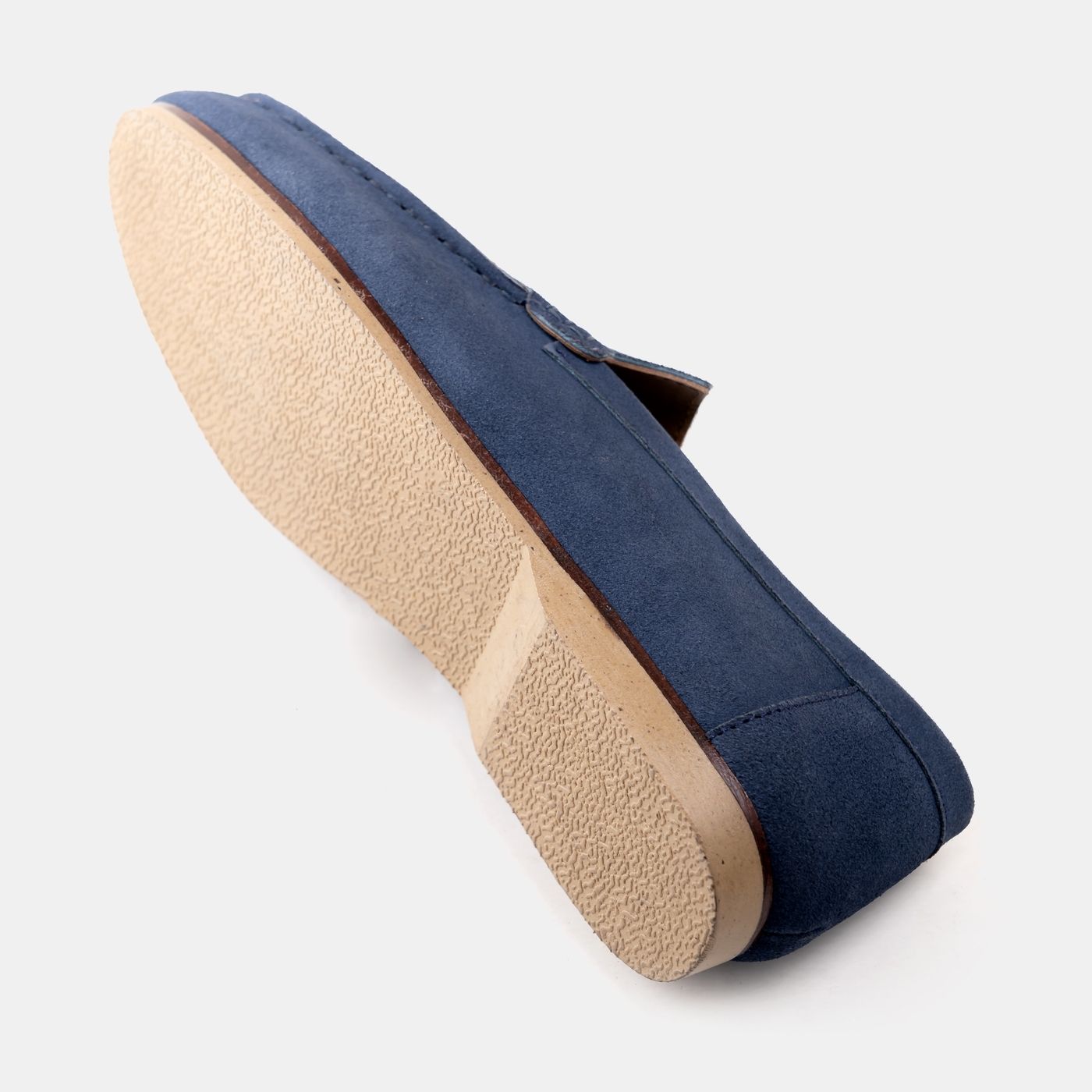 Suede Moc Toe Loafers in Blue Image