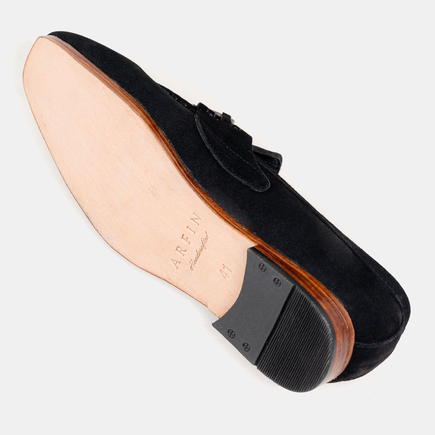 Suede Steel Bit Loafers Black Image