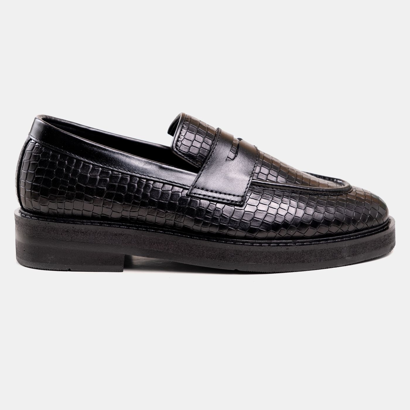 Fat Height Sole Penny Croco Black