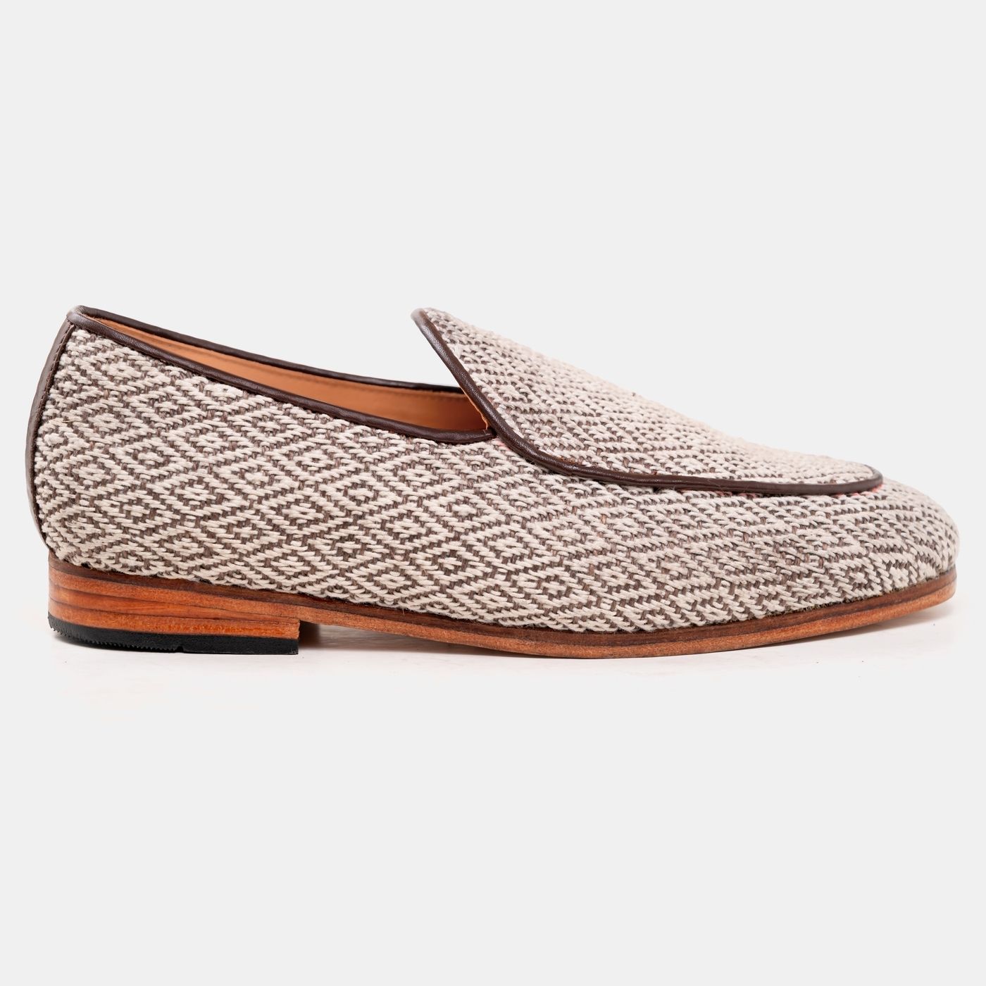 White Rhombus Belgian Jute Loafer