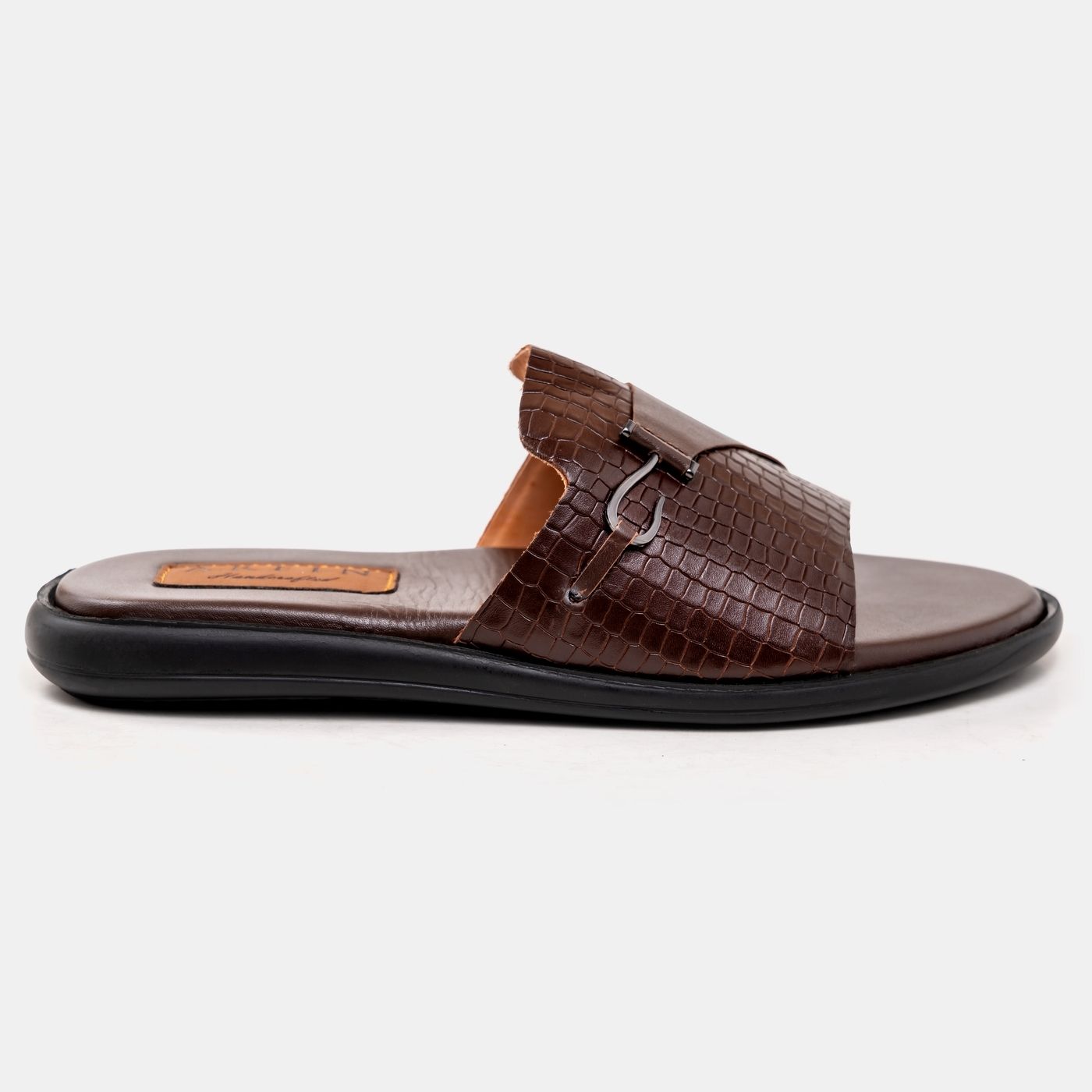 Cocoa Embossed Single Hook Sandal