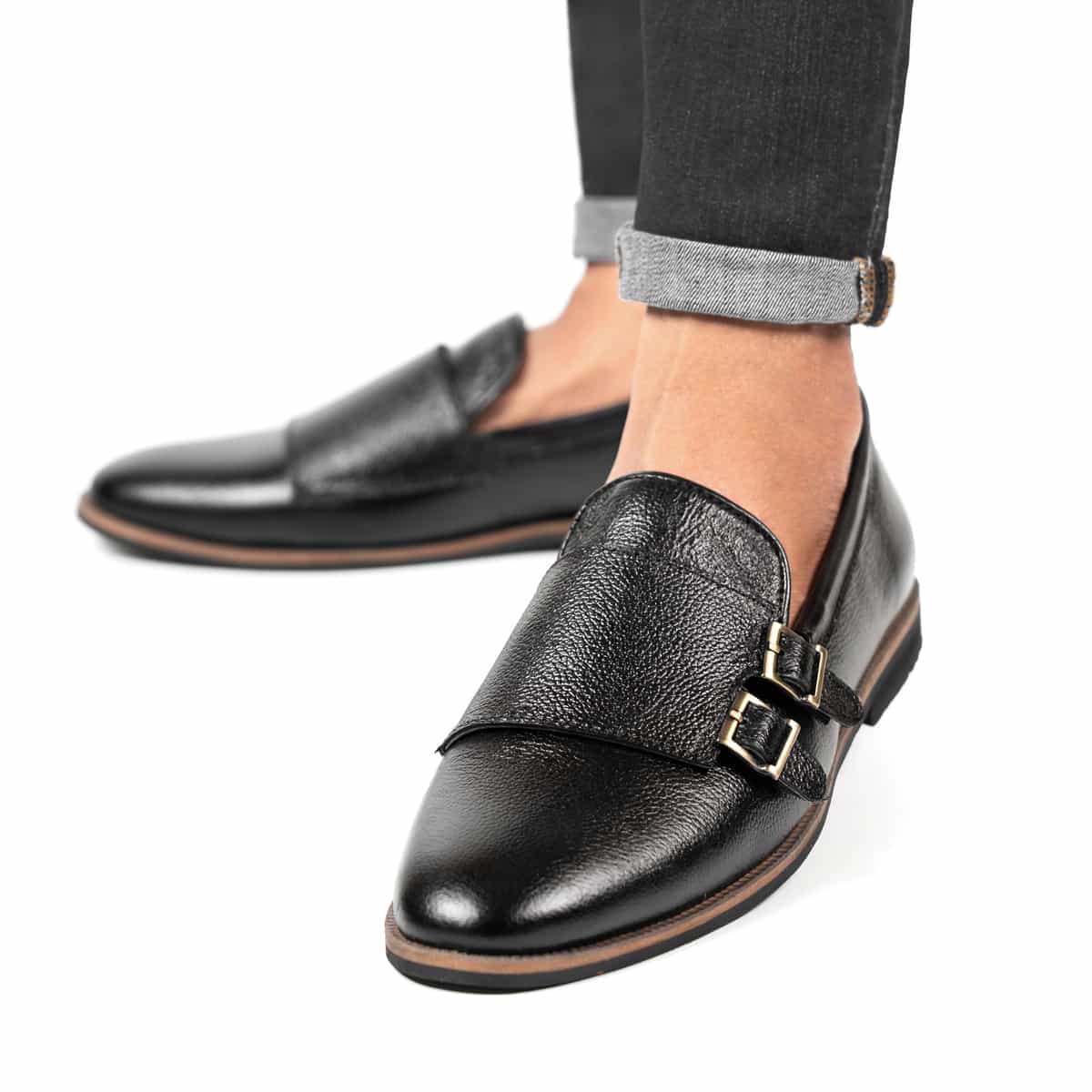 Double Monk Grained Loafer Image