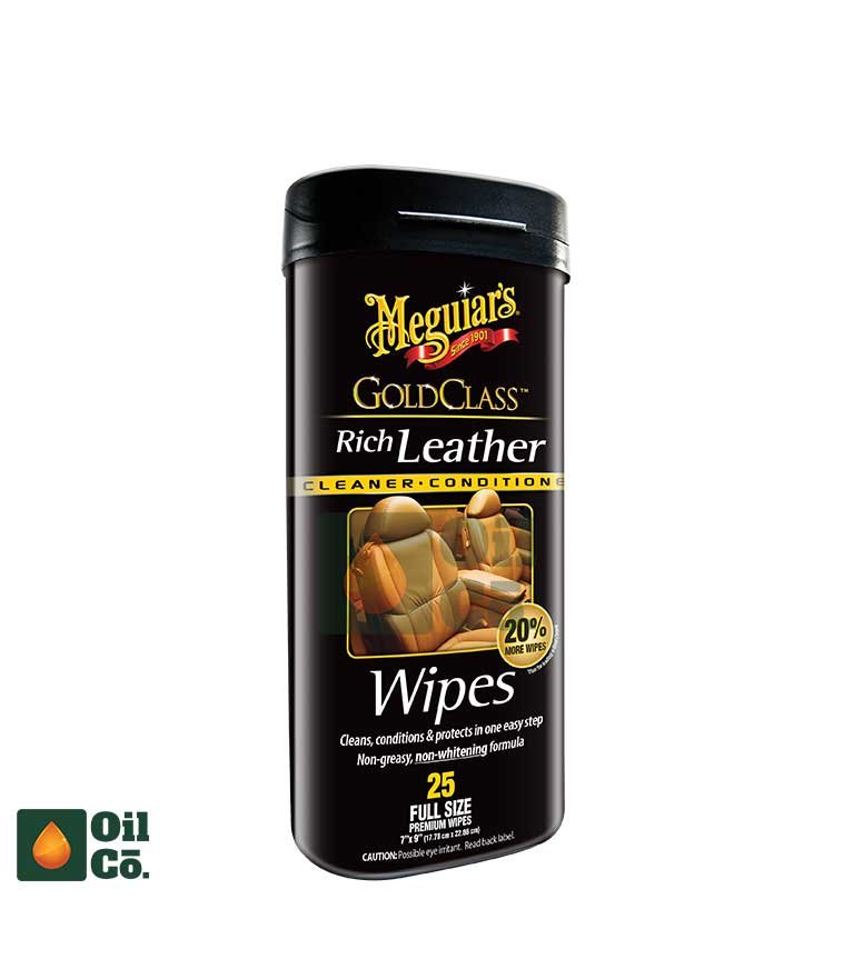 MEGUIAR'S GOLD CLASS RICH LEATHER WIPES 25 PACK